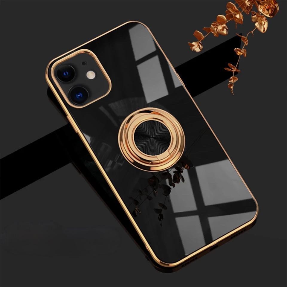 Lyxigt Stilrent skal ‘iPhone 14 Pro Max‘ med ring ställ-funktion Guld (3 av 9)