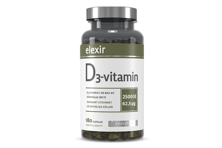 D3-vitamin 2500 IE 180 kapslar Elexir Pharma