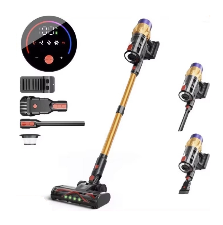 IDEACH V18 Sladdlös Handdammsugare 550W 45kPa Sugkraft med Pekskärm, Löstagbart Batteri och HEPA-filter