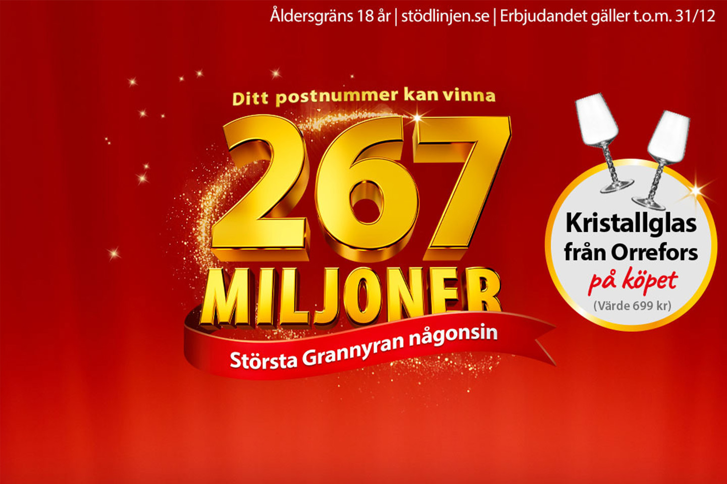 Första månaden för 99 kr och glas från Orrefors på köpet (värde 699 kr)