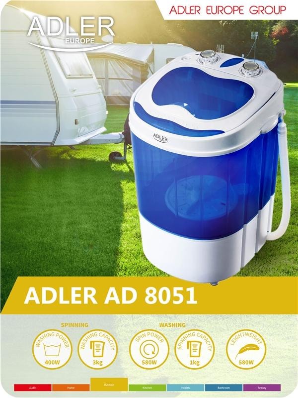Adler Tvättmaskin + centrifug, Perfekt till husbilen (6 av 23)