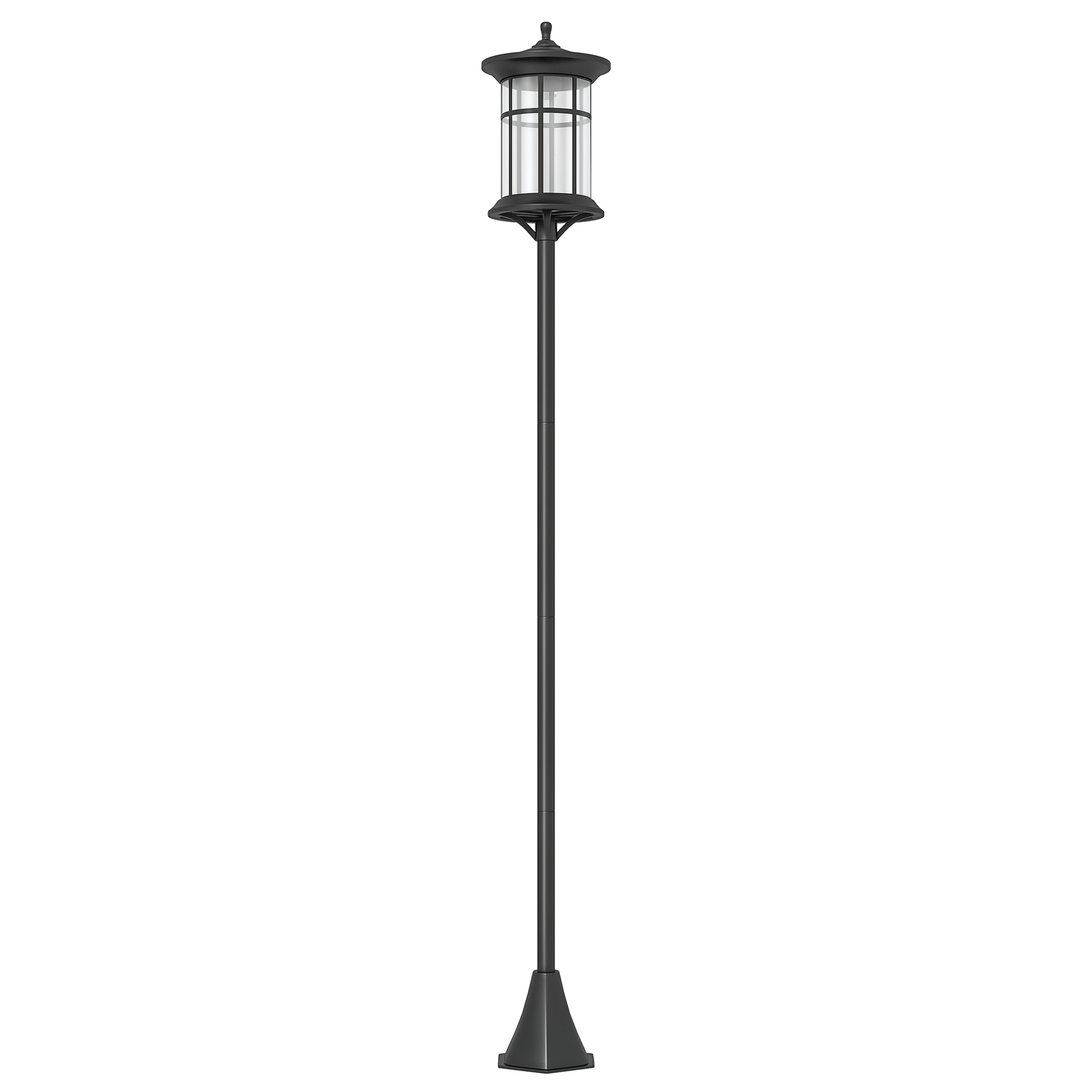 184 cm hög solcellslampa för trädgården med kallvitt LED-ljus och IP44, svart