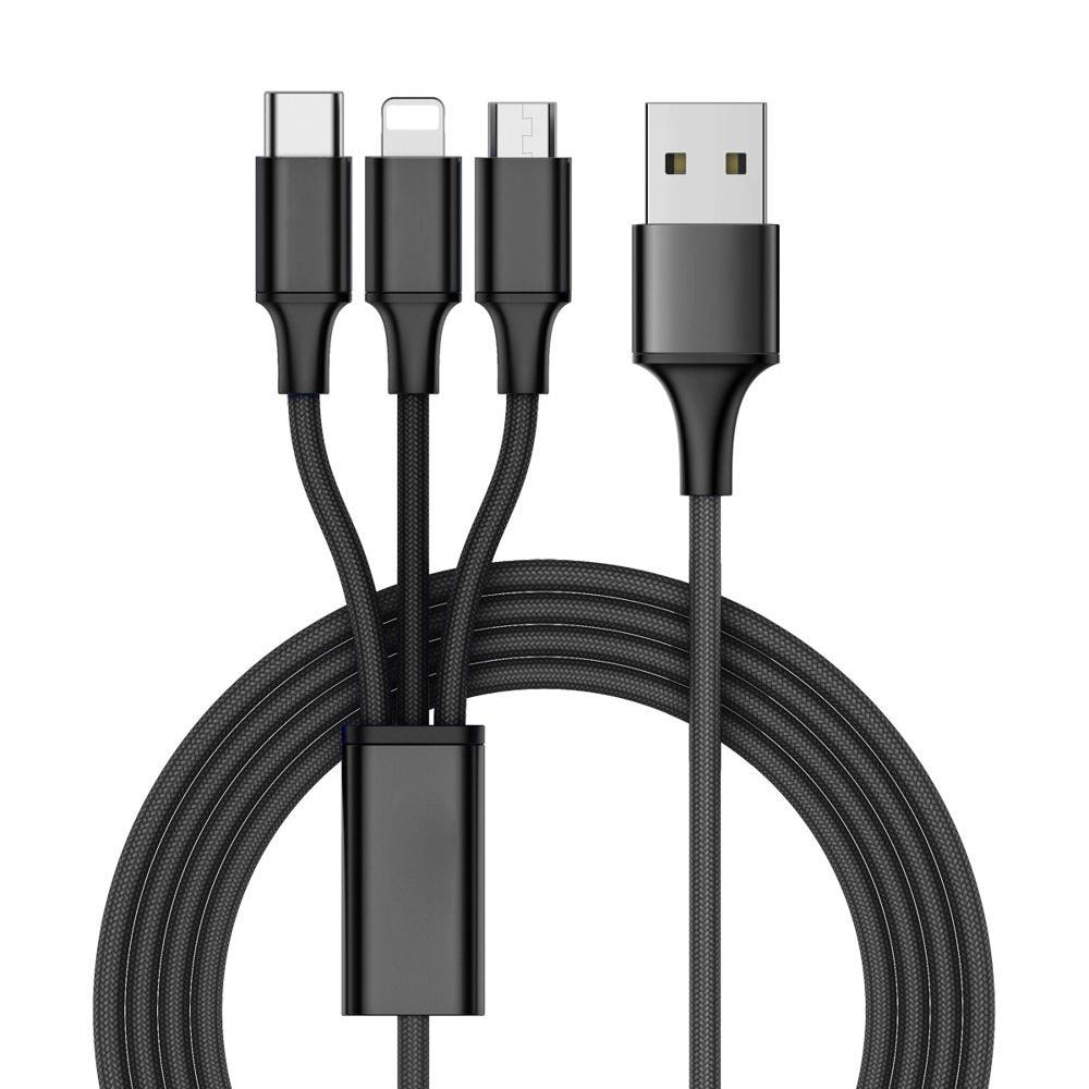 Ladekabel Multi 3in1, USB-C, Micro-USB, iPhone - 1,2 m (1 av 5)