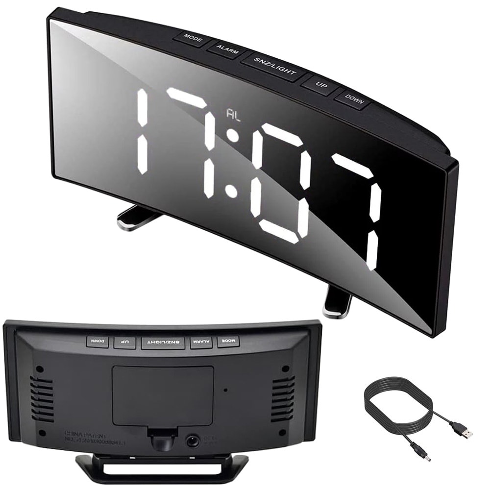 Digital väckarklocka med termometer och spegelglas (5 av 6)