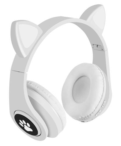 Bluetooth stereohodetelefoner med mikrofon og katteører / LED-lys (7 av 8)