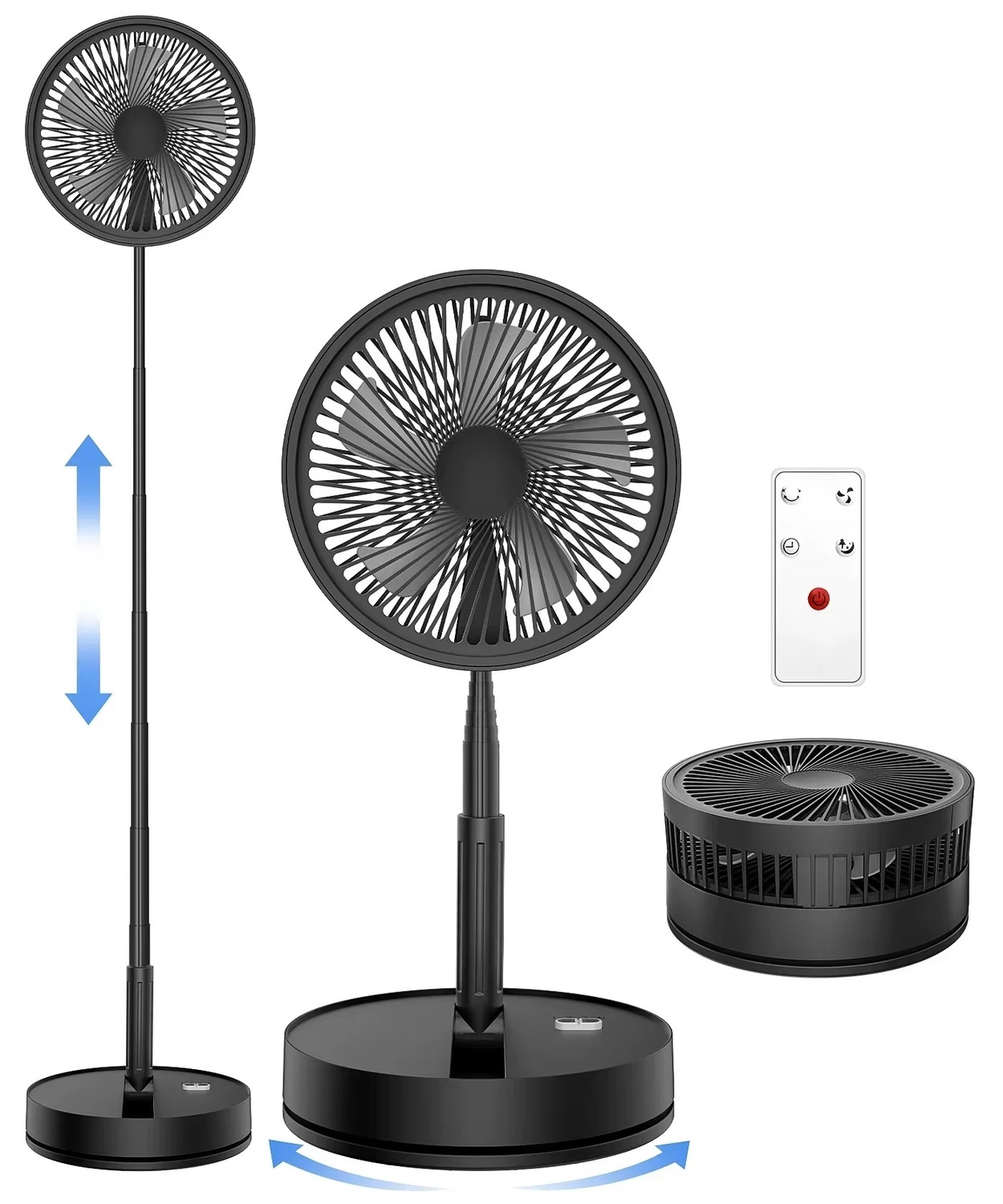 Portabel Campingfläkt med LED-lampa – 8 hastigheter, 20000mAh batteri & fjärrkontroll