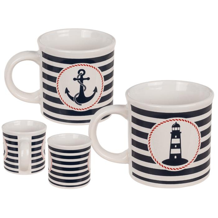 Kaffemugg i keramik med ankarmotiv
