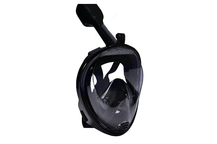 Snorkelmask som täcker hela ansiktet, GoPro-fäste, L/XL, Svart