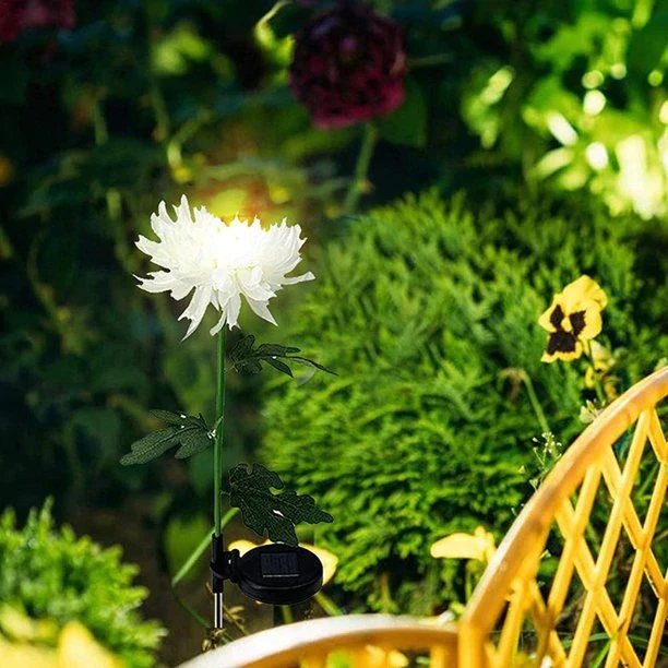 Kunstig Krysantemum med LED-lys, solcelle (5 av 9)