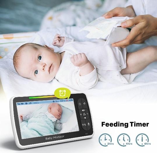 Babymonitor - Babyvakt med 5tum skärm Plug & Play Bebisvakt (6 av 7)