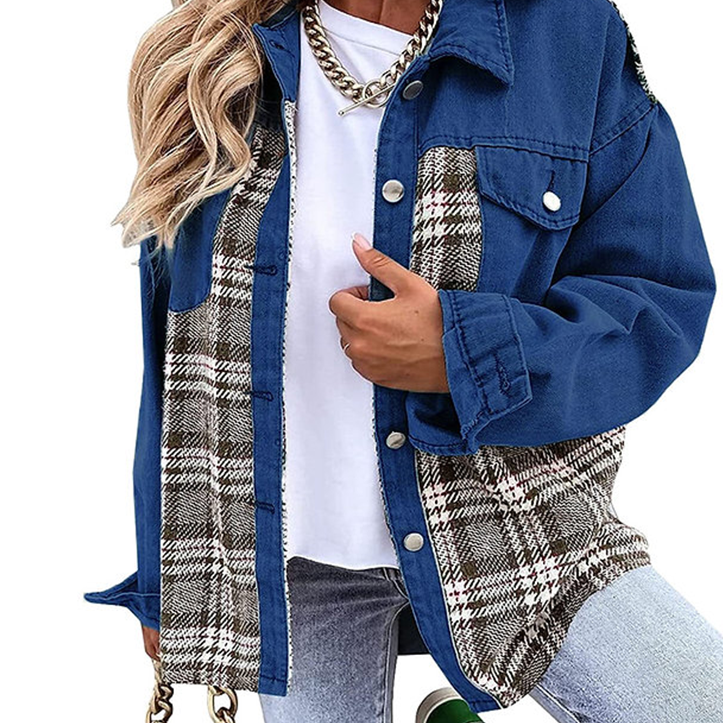 Product Image for Jeansjacka med tuffa detaljer för dam