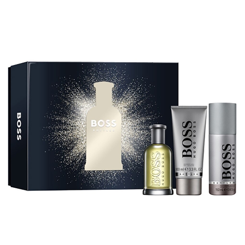 Giftset Hugo Boss Bottled Edt 100ml + Shower Gel 100ml + Deo Spray 150ml