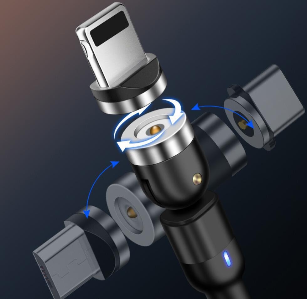 Magnetisk kabel, Lightning + Micro USB + USB-C, 3A (3 av 14)