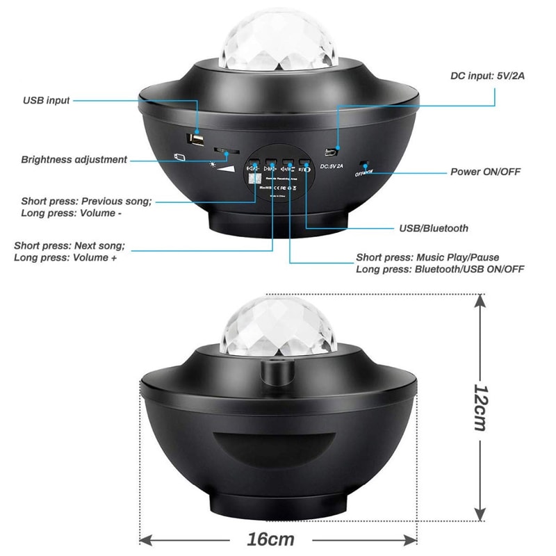 Projektorlampe med Bluetooth-høyttaler (4 av 15) (5 av 15)