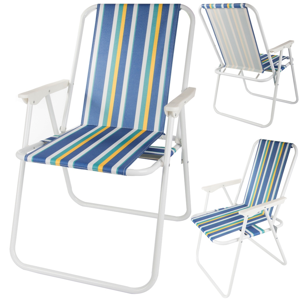 Sammenleggbar solstol / Strandstol med armlener