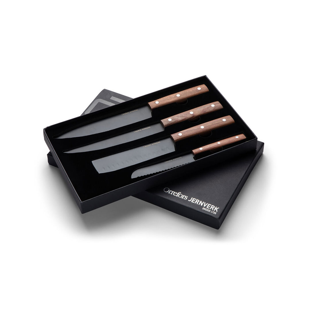 Orrefors Jernverk Knivset svart 4-pack