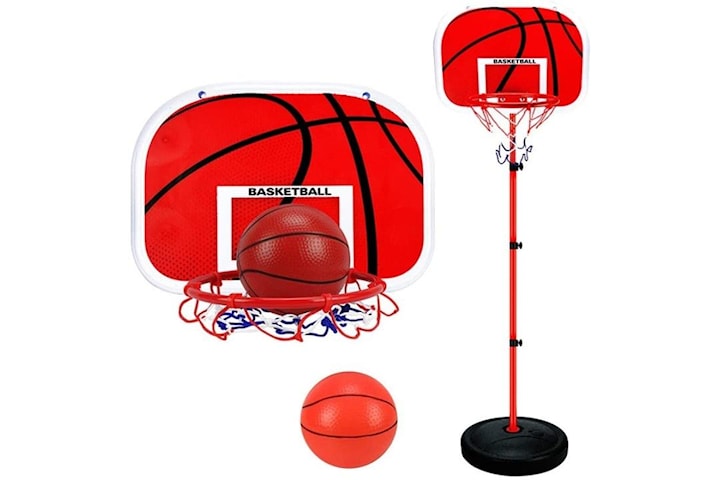 Basketställning med boll och justerbar höjd
