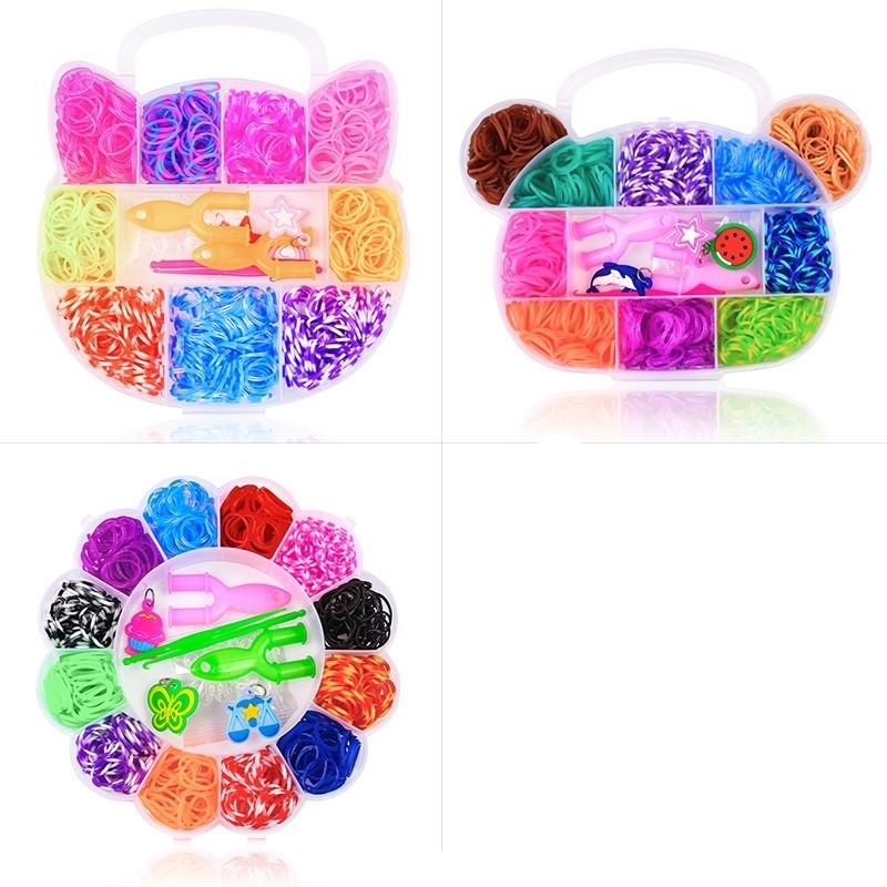 Loom Bands Kit - 600 stk i forskjellige farger og flere tilbehør