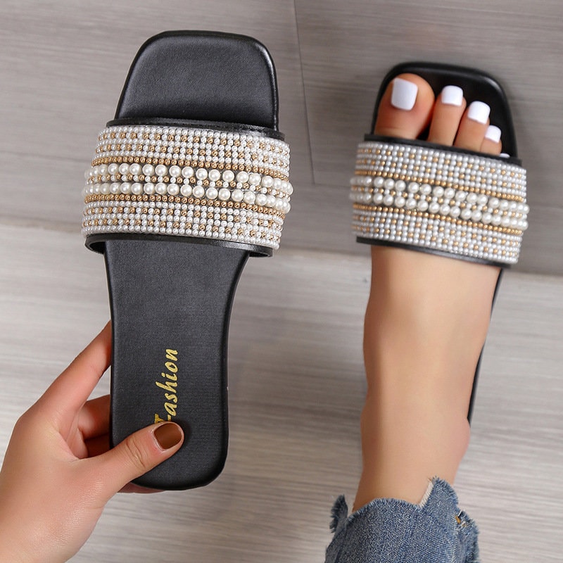 Slip-in sandaler med pärlor dam (2 av 12)