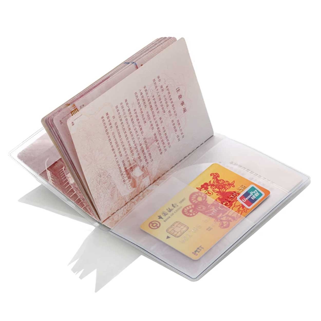 Genomskinligt Passfodral Passhållare Med Fickor