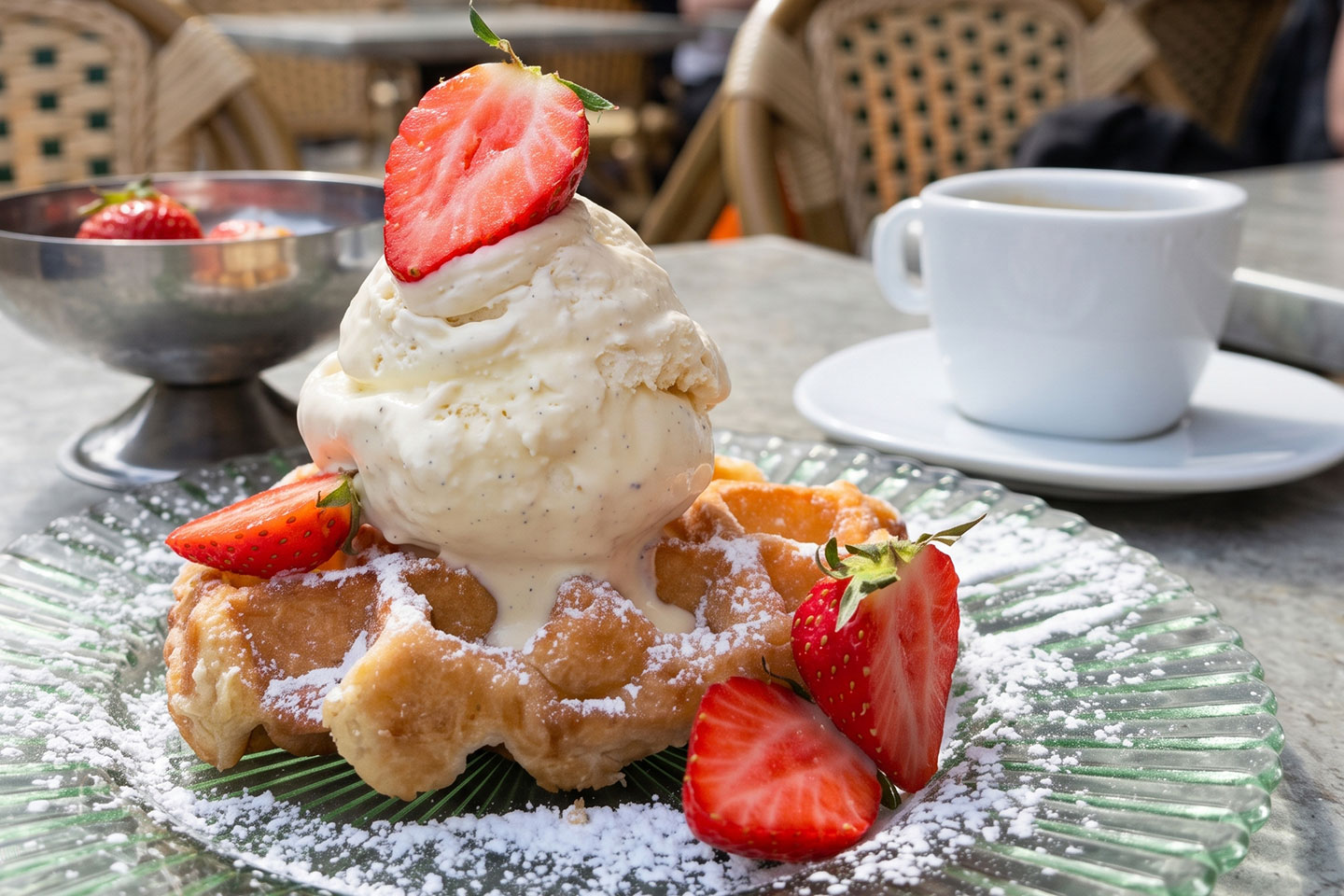 Våffla eller churros inkl. kaffe hos Café Piazza i Gamla stan