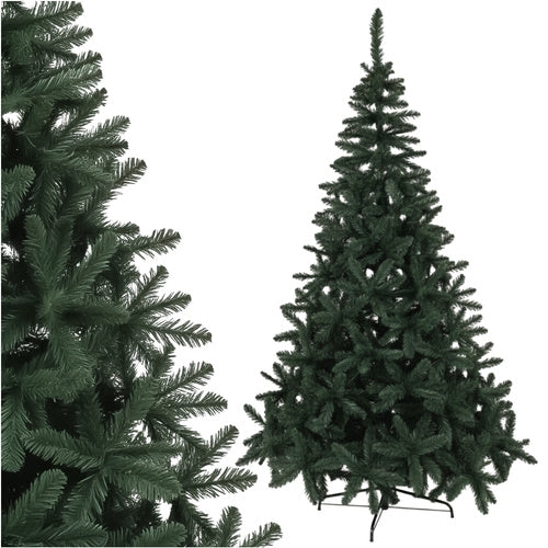 Konstgjord julgran 210 cm PVC flamskyddad med stativ grön