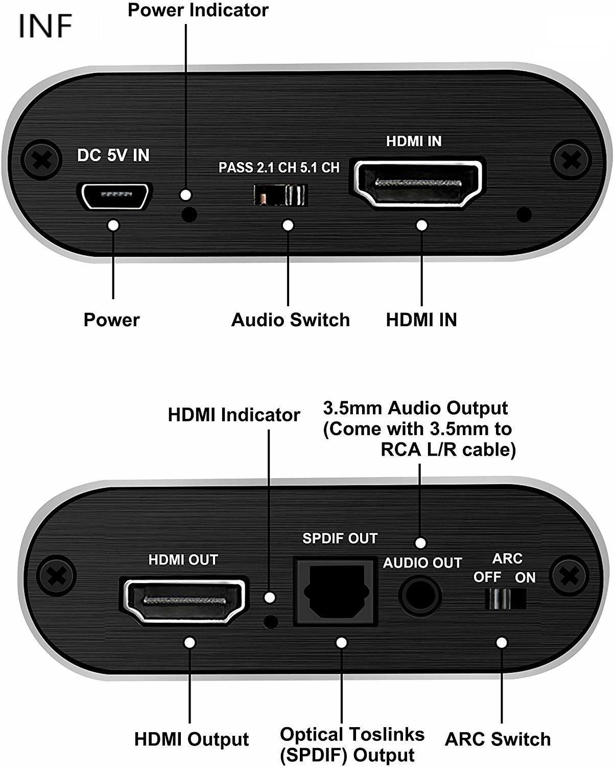 HDMI Audio Extractor - video / ljuddelare - 3D / 4K (7 av 15)