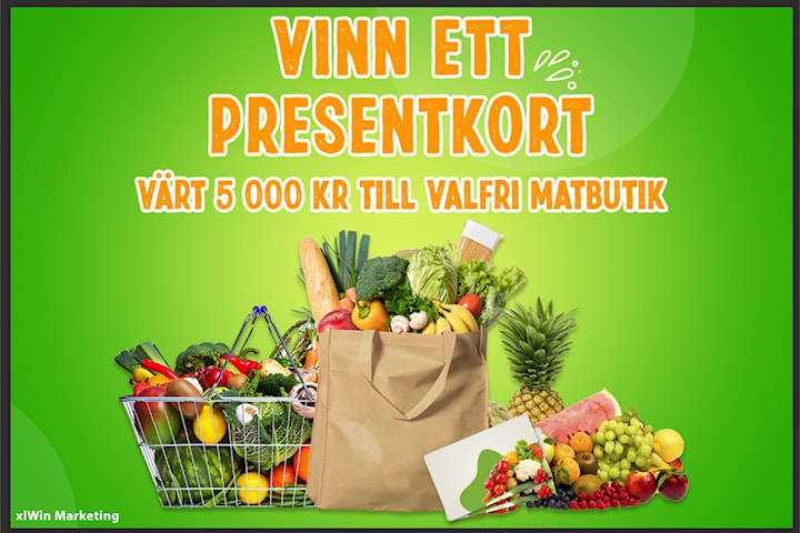 Tävla med xlWin Marketing om ett presentkort på matvaror värt 5 000 kr
