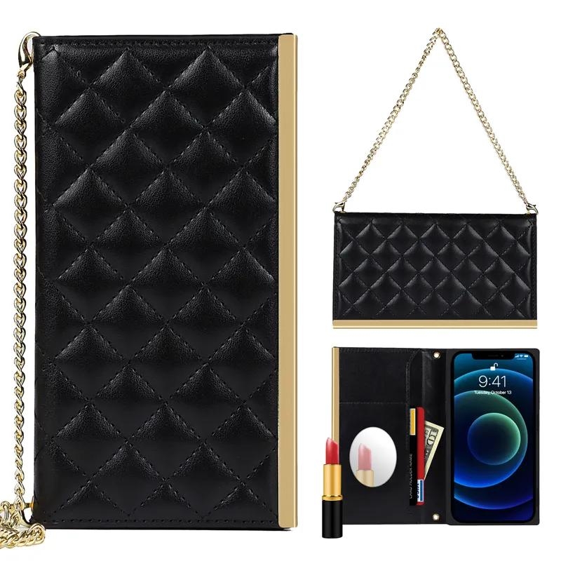 iPhone 14 Luxury Crossbody mobilveske - Vendbar lommebok med avtakbart stropp