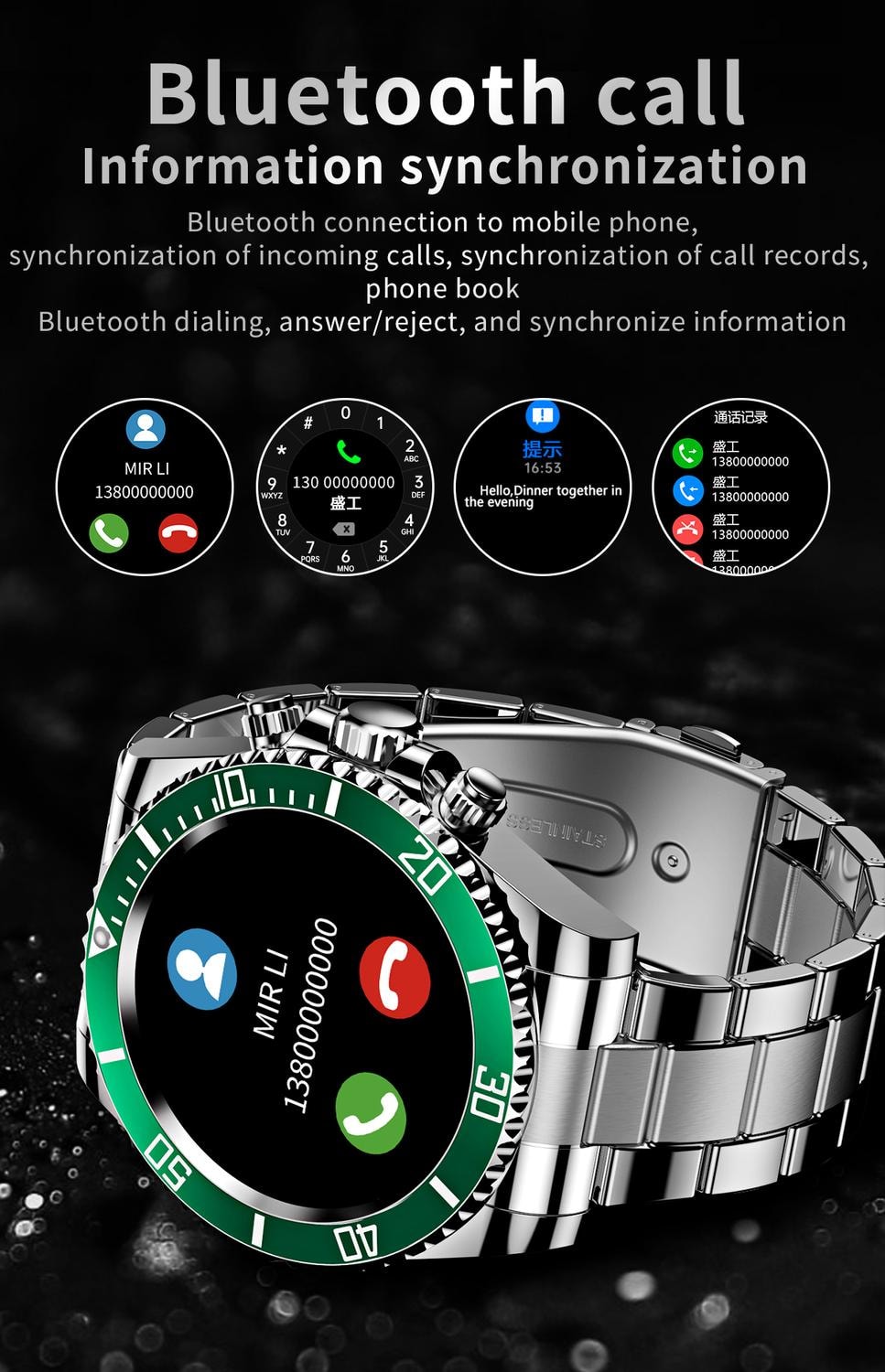 Smart watch / Träningsklocka AW12 Blå (4 av 9)