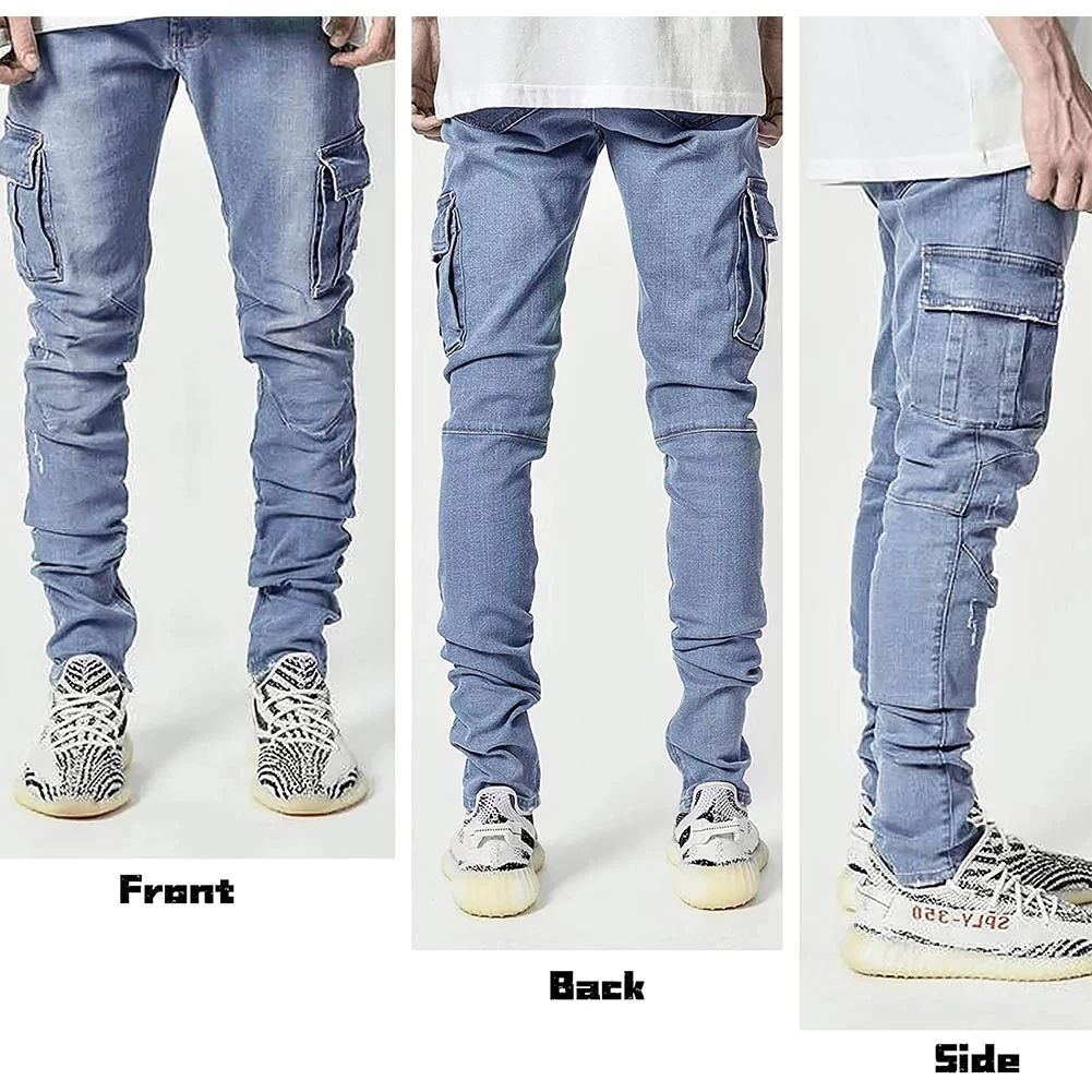 Skinny jeans med sidoficka herr (6 av 9) (7 av 9)