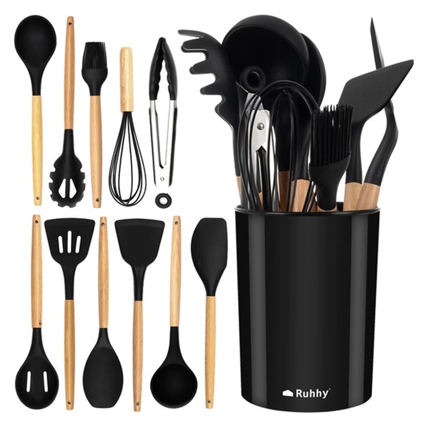 Product Image for 12-Delar - Köksredskap i Silikon och Trä