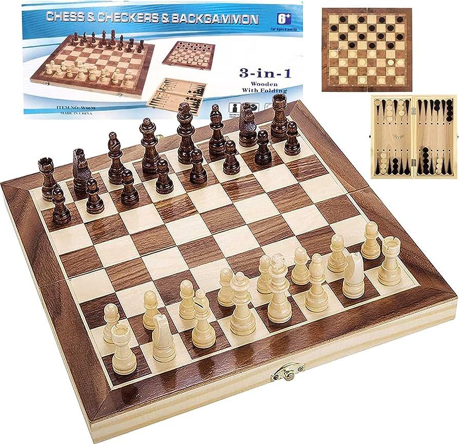Product Image for 29x29cm vikbart Schack / Backgammon / Dam i trä