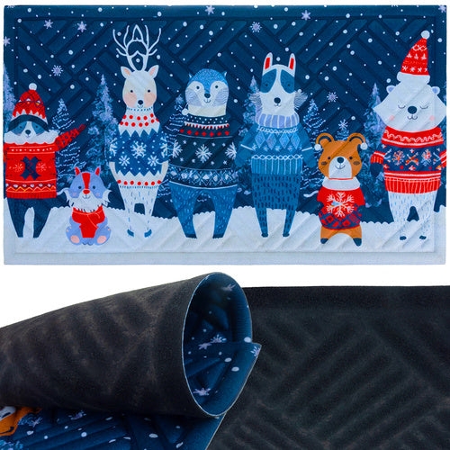 Julmatta dörrmatta 75x45 cm färgglad slitstark lätt att rengöra