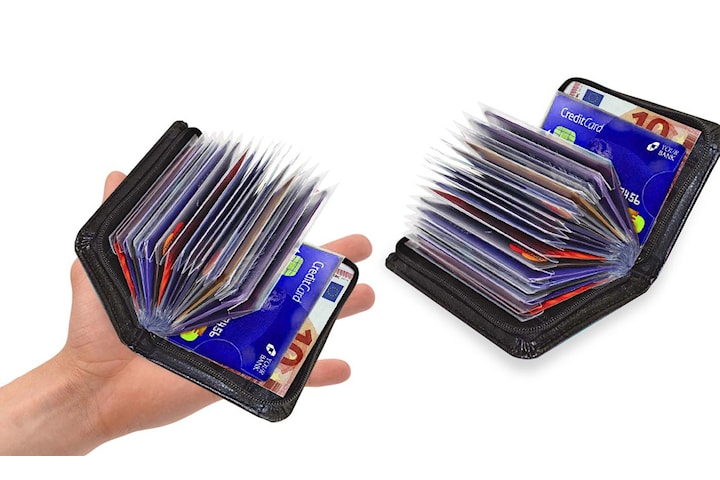 RFID-skyddad mjuk kompakt kreditkortplånbok för hela 36 kort