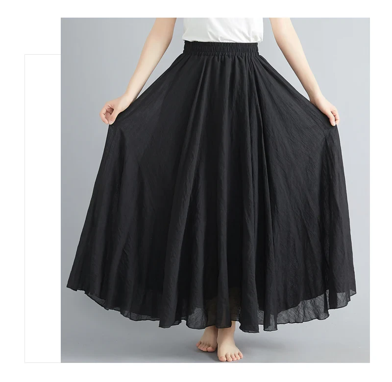 Lång kjol i bomull one size (4 av 21)