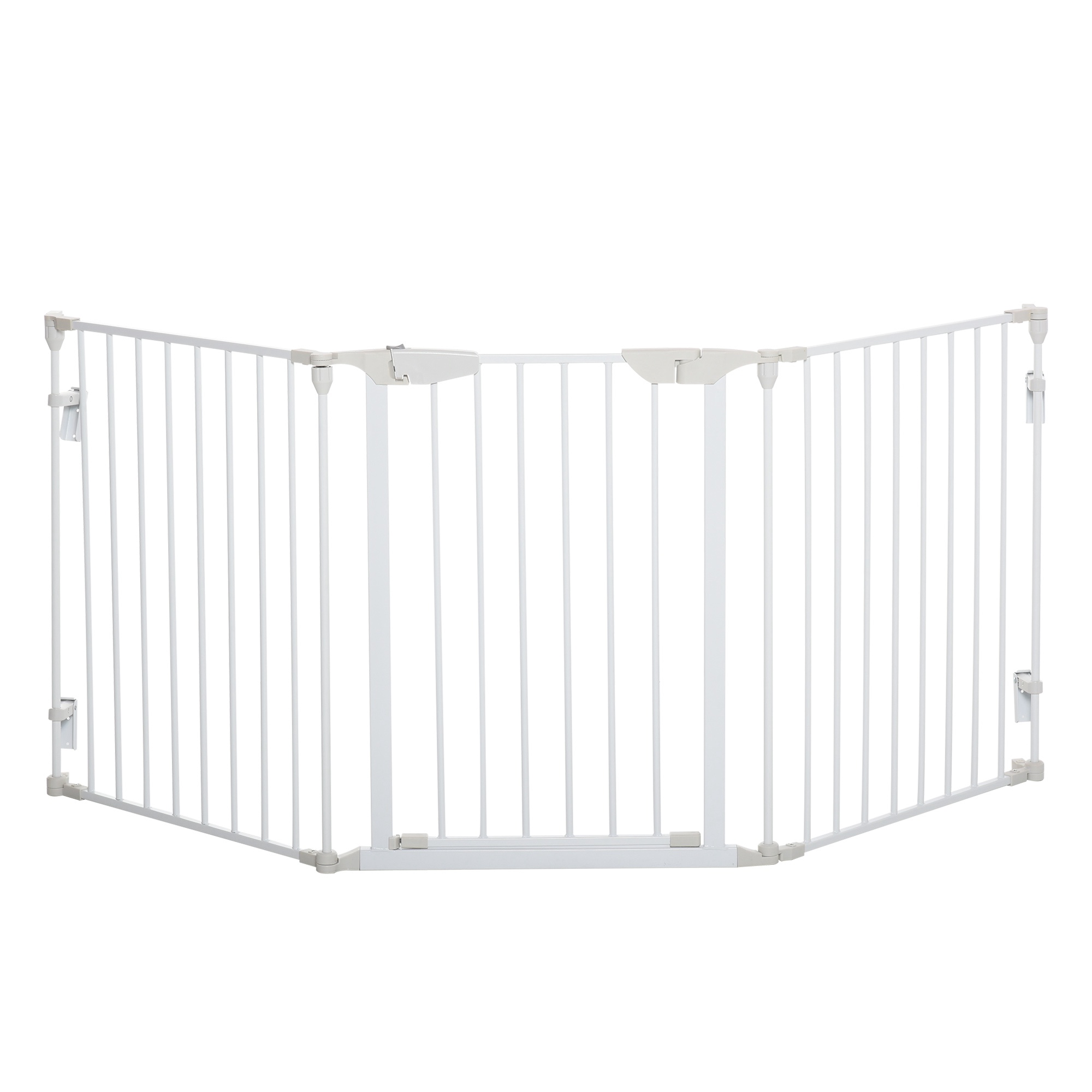 Självstängande hundgrind med låssystem, metall och plast, 180x74,5 cm, vit