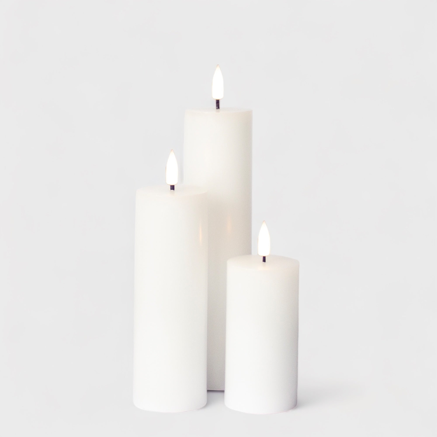 Rika LED blockljus vit Ø5 X 10-15-20 cm 3 st