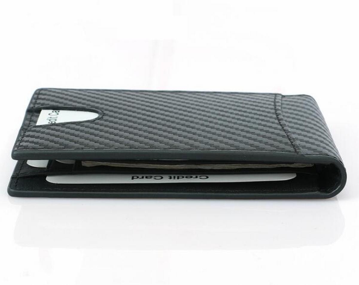 RFID carbon plånbok i äkta läder med pengaklipp (3 av 5)