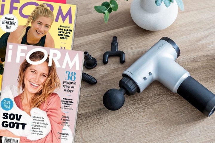 4 tidningar av iFORM + Nordic massagepistol