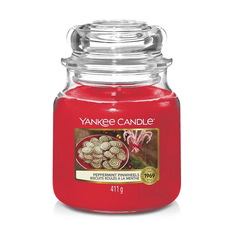 Product Image for Yankee Candle Classic Medium Jar Peppermint Pinwheels 411g