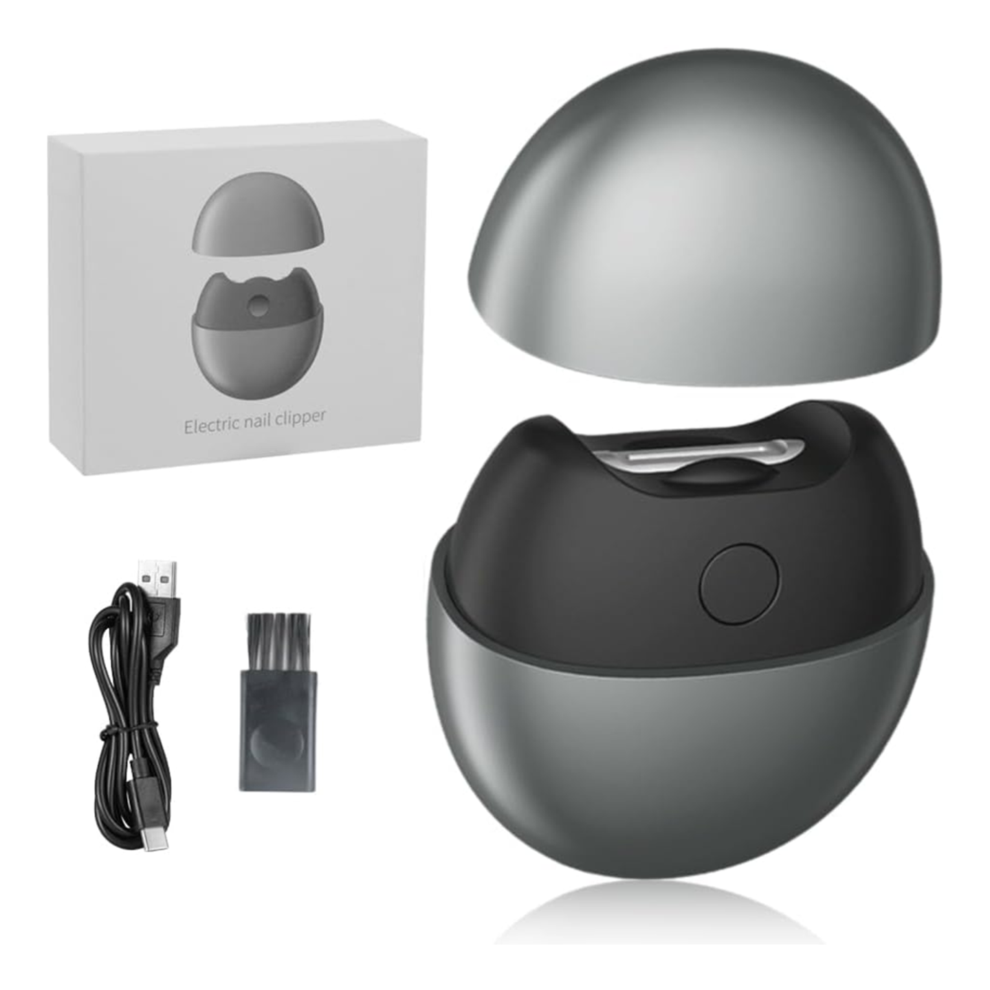 Elektrisk nagelklippare med LED-ljus och förvaring