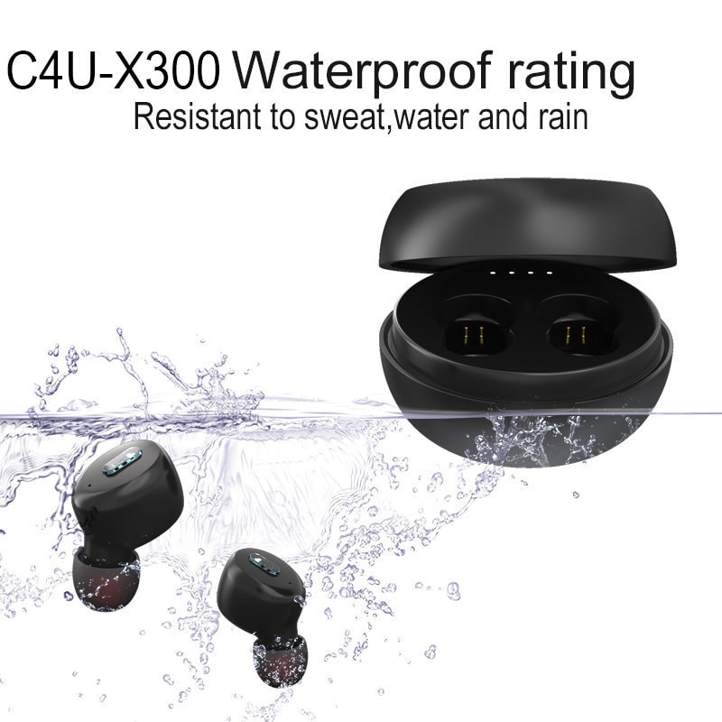 C4U® - X300 Vattentäta Bluetooth Hörlurar med Laddbox - upp till 28 timmar  (5 av 13)