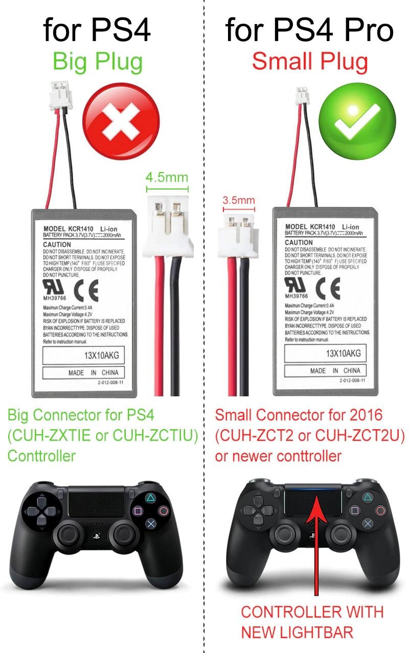Ersättnings batteri Playstation 4 / PS4 Pro & PS4 Slim handkontroll (4 av 5)