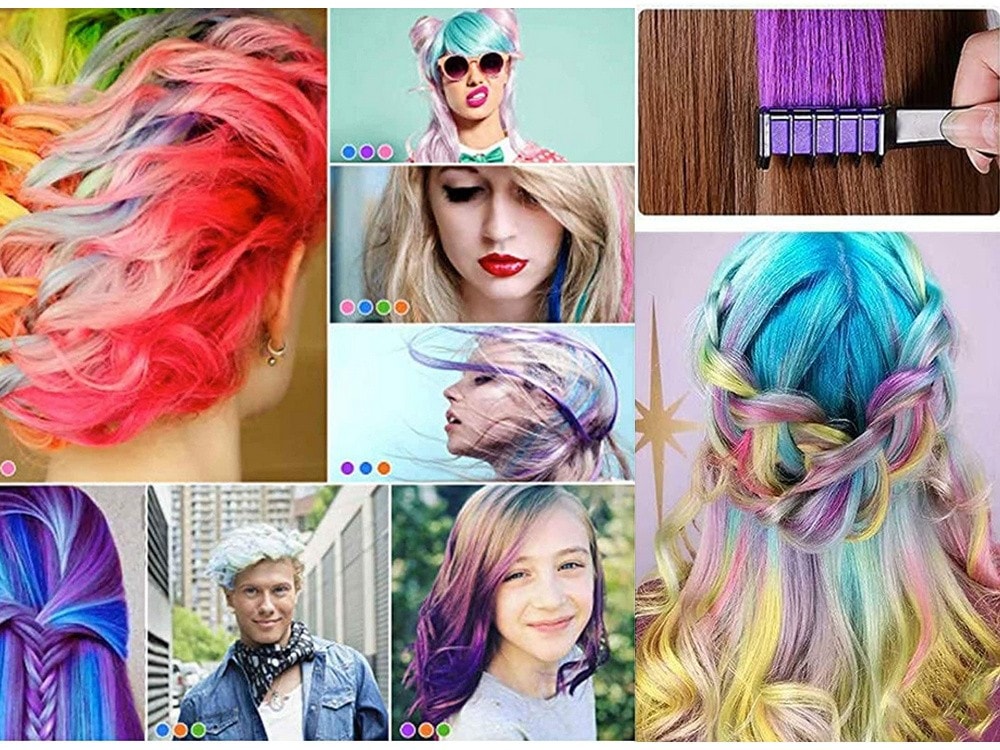 10-pack Chalk Comb / Hair Crayons - Midlertidig hårfarge (5 av 9)