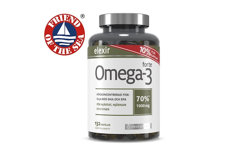 Omega-3 forte 1000 mg 132 kapslar Elexir Pharma
