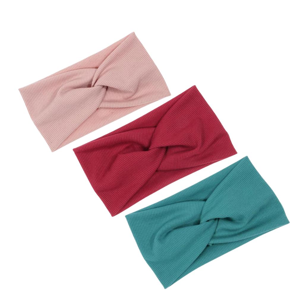 Product Image for 3 x Kryss elastisk hårband - Rosa/Rød/Blå