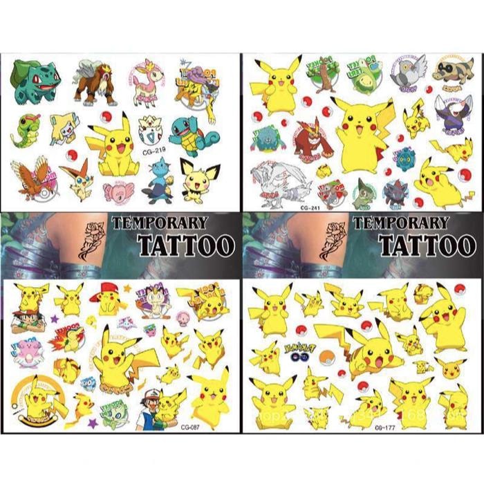 Pokémon tatueringar - 4 ark - Barn tatueringar - Pikachu (1 av 5)
