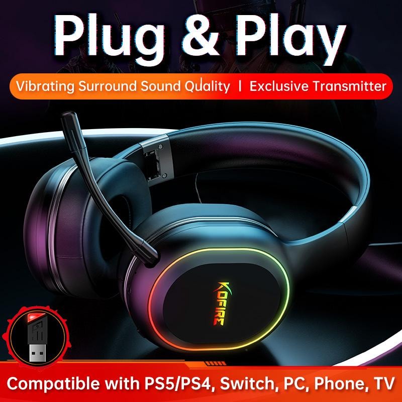 Gaming hörlurar med mic KOFIRE UG05 - Trådlösa upp till 40h för Ps4/Ps5 PC (4 av 12)
