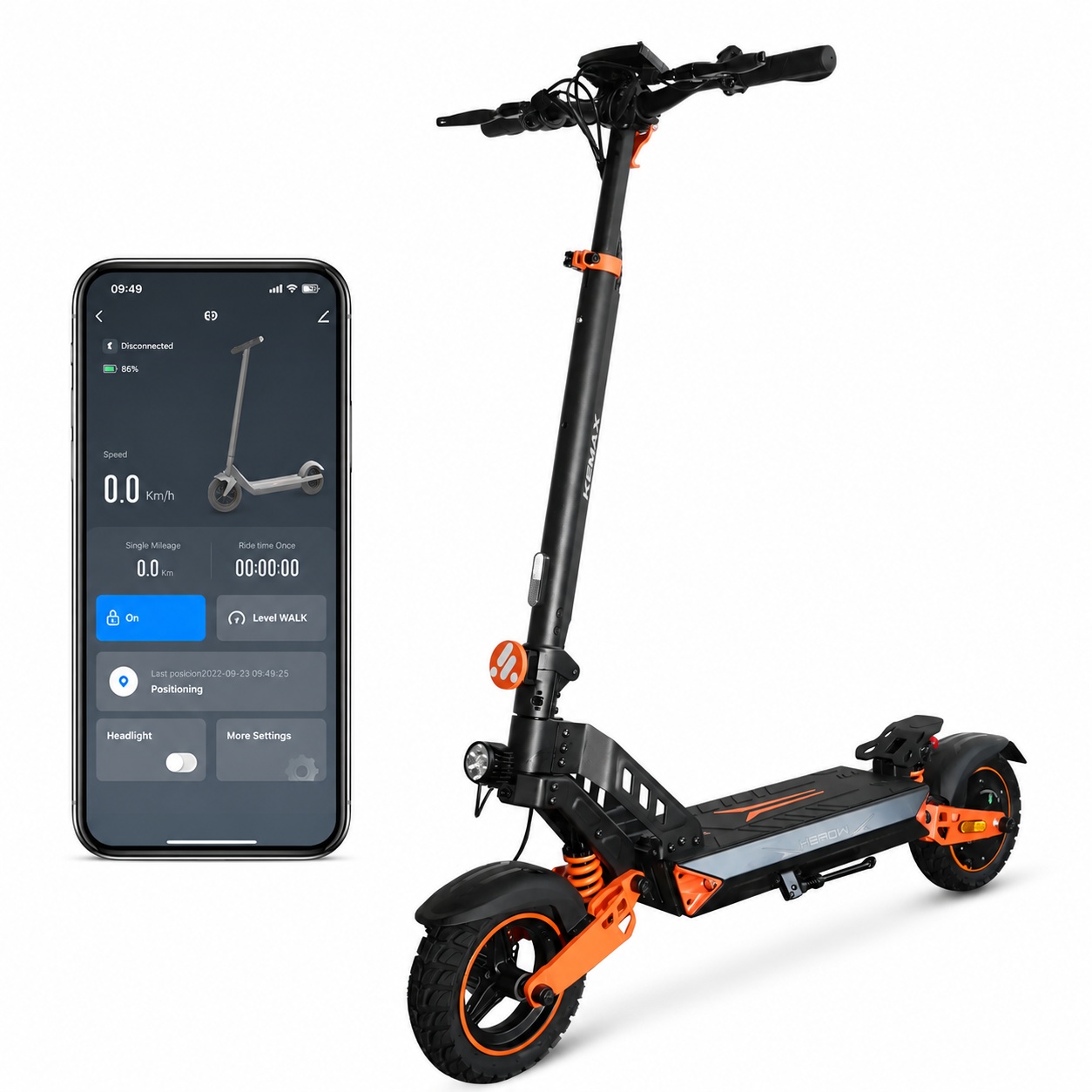 Offroad Elscooter Ebike K2 Max - 1000W 50km/h - 48V 20Ah - 65 km räckvidd ebike elsparkcykel escooter
